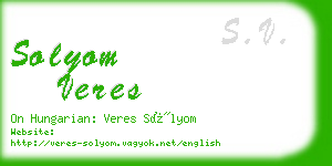 solyom veres business card